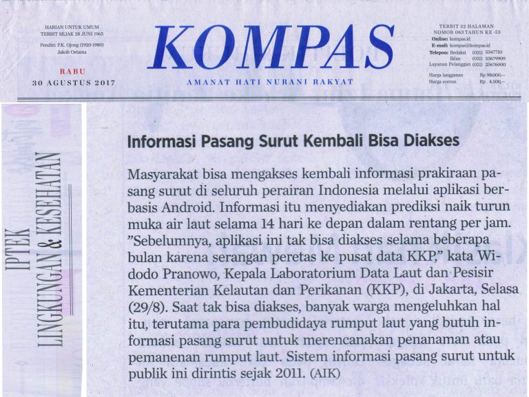 KOMPAS: Informasi Pasang Surut Kembali Bisa Diakses ...